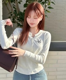 MUCENT（ムセント）の「◇MUCENT◇ブランド直輸入正規品 MUCENT マーレ 7ボタン クロップ ヘンリーネック カーディガン MUCENT MARAIS 7 BUTTON CROP HENRY NECK CARDIGAN（カーディガン/ボレロ）」