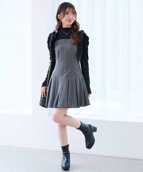 MAJESTIC LEGON（マジェスティックレゴン）の「ショルダーリボンミニワンピース（ワンピース・レディース・ベージュ/グレー系その他/ブラウン系その他2・MEDIUM）」の22枚目の写真