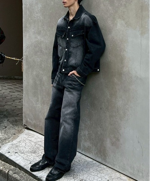 セール】【Chikashitsu +】cropped denim jacket / 【チカシツプラス