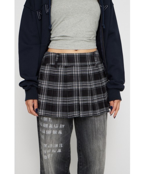 LAGUA GEM(ラグアジェム)の「CHECK PLEATS 2PIECE スカート(スカート・レディース・ブラウン/ネイビー/ブラック・X-SMALL/SMALL/MEDIUM)」の1枚目の写真