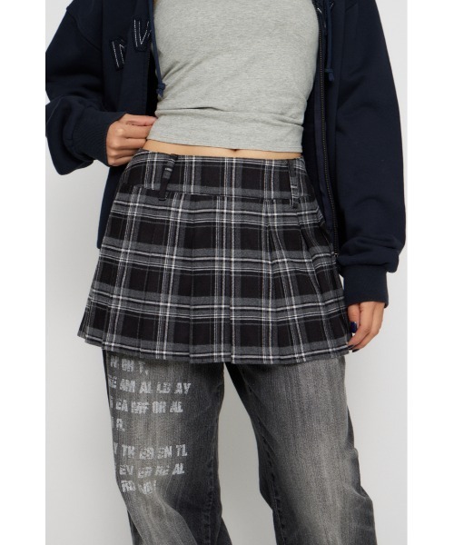 LAGUA GEM(ラグアジェム)の「CHECK PLEATS 2PIECE スカート(スカート・レディース・ブラウン/ネイビー/ブラック・X-SMALL/SMALL/MEDIUM)」の4枚目の写真