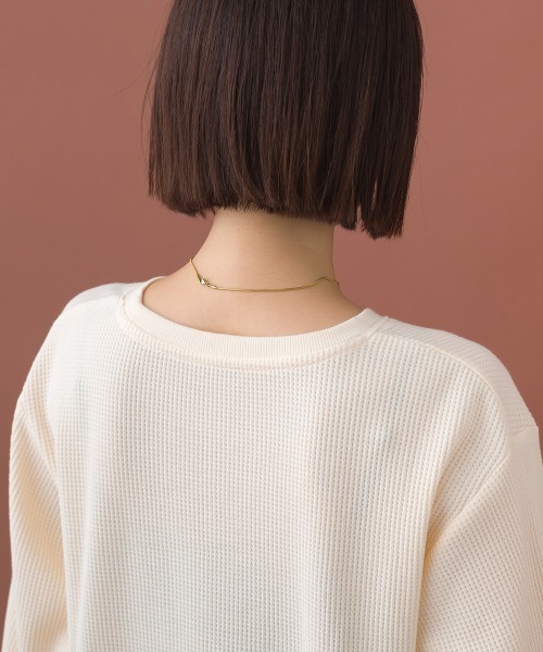 OMNES（オムネス）の「ワッフルビスチェ＆インナーセット レイヤードカットソー（アンサンブル・レディース・アイボリー/ダークグレー・FREE）」の21枚目の写真