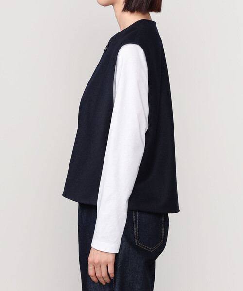 LE GLAZIK（ルグラジック）の「LE GLAZIK | ウール ジレ WOMEN（その他アウター・レディース・ダークネイビー/グレー/ベージュ・36）」の11枚目の写真