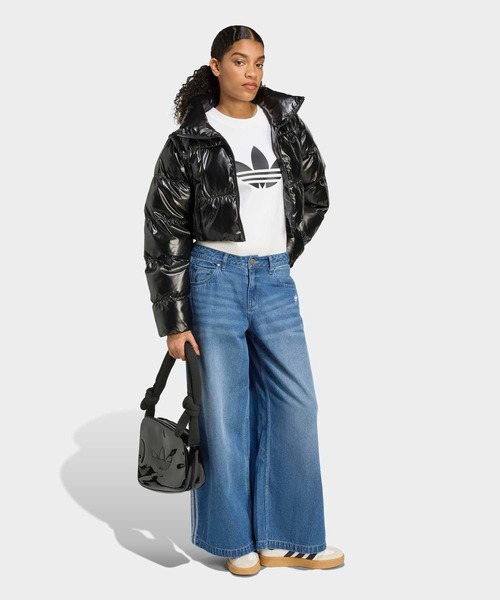 Essentials グロッシー 2-in-1スタイル クロップド丈 パファー