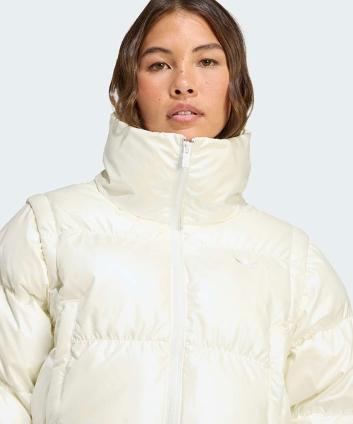 Essentials グロッシー 2-in-1スタイル クロップド丈 パファー