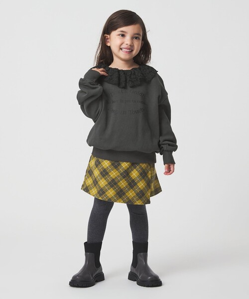 green label relaxing（グリーンレーベルリラクシング）の「レースエリ 裏毛プルオーバー / キッズ  100cm-160cm（スウェット・キッズ・ナチュラル/ダークグレー・120cm/140cm/160cm/130cm/100cm/150cm/110cm）」の21枚目の写真