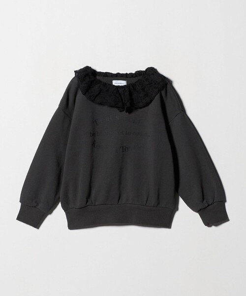 green label relaxing（グリーンレーベルリラクシング）の「レースエリ 裏毛プルオーバー / キッズ  100cm-160cm（スウェット・キッズ・ナチュラル/ダークグレー・120cm/140cm/160cm/130cm/100cm/150cm/110cm）」の6枚目の写真