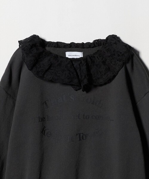 green label relaxing（グリーンレーベルリラクシング）の「レースエリ 裏毛プルオーバー / キッズ  100cm-160cm（スウェット・キッズ・ナチュラル/ダークグレー・120cm/140cm/160cm/130cm/100cm/150cm/110cm）」の8枚目の写真