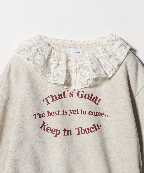 green label relaxing（グリーンレーベルリラクシング）の「レースエリ 裏毛プルオーバー / キッズ  100cm-160cm（スウェット・キッズ・ナチュラル/ダークグレー・120cm/140cm/160cm/130cm/100cm/150cm/110cm）」の15枚目の写真