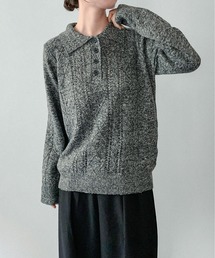 on:nue（オンニュ）の「【on:nue】[着用動画あり！/4色展開] ニュアンスミックスポロニット（ニット/セーター）」