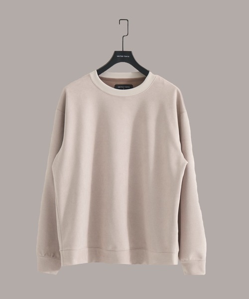 UNITED TOKYO（ユナイテッドトウキョウ）の「【大人気】マイクロスエード クルーネック PO ｜ユニセックス / 軽量/冬服/スウェット/インナー/伸縮性/プルオーバー/起毛（Tシャツ/カットソー・メンズ・ダークグレー/ブラック/ベージュ/ライトベージュ・1/2）」の3枚目の写真