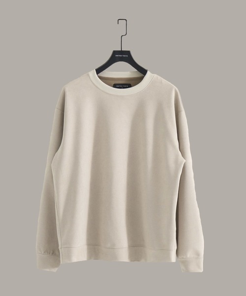 UNITED TOKYO（ユナイテッドトウキョウ）の「【大人気】マイクロスエード クルーネック PO ｜ユニセックス / 軽量/冬服/スウェット/インナー/伸縮性/プルオーバー/起毛（Tシャツ/カットソー・メンズ・ダークグレー/ブラック/ベージュ/ライトベージュ・1/2）」の4枚目の写真
