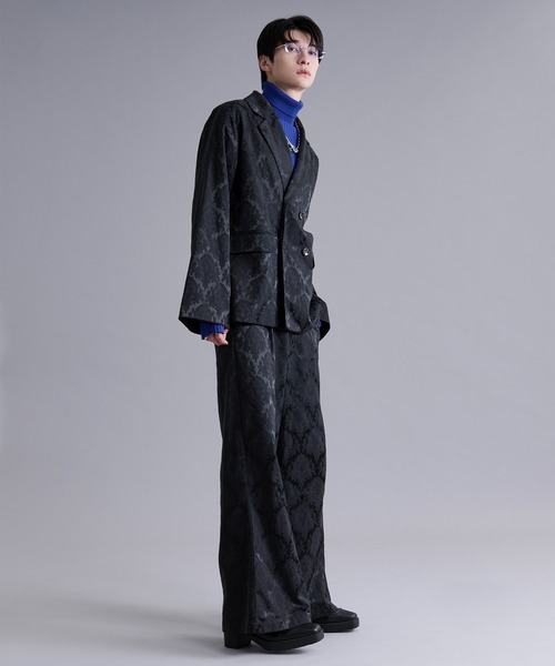 Ellno Loset（エルノロゼット）の「2wayアームスリットジャガードジャケット/SETUP対応（テーラードジャケット・メンズ・ネイビー/ブラック・X-SMALL/SMALL/MEDIUM/LARGE）」の11枚目の写真