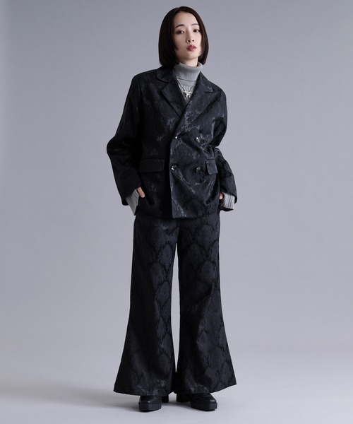 Ellno Loset（エルノロゼット）の「2wayアームスリットジャガードジャケット/SETUP対応（テーラードジャケット・メンズ・ネイビー/ブラック・X-SMALL/SMALL/MEDIUM/LARGE）」の21枚目の写真