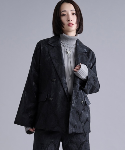 Ellno Loset（エルノロゼット）の「2wayアームスリットジャガードジャケット/SETUP対応（テーラードジャケット・メンズ・ネイビー/ブラック・X-SMALL/SMALL/MEDIUM/LARGE）」の17枚目の写真