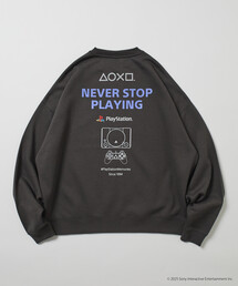 FREAK'S STORE(フリークスストア)の限定展開 ビッグシルエット ロゴバックプリント クルーネック スウェット / PlayStation(スウェット)