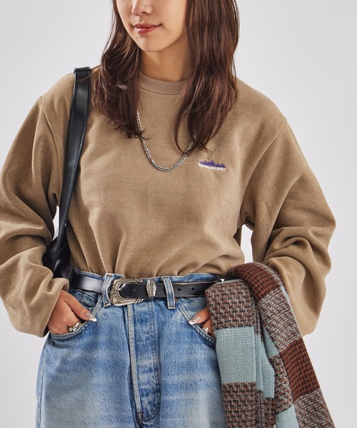 THOUSAND MILE（サウザンドマイル）の「THOUSAND MILE/サウザンドマイル KNIT FREECE  CREW NECK PULLOVER ニットフリース クルーネックプルオーバー（スウェット・メンズ・チャコール/サンドベージュ/ブラック・L/M/XS/XL）」の3枚目の写真