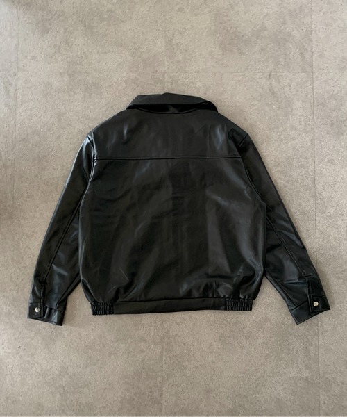 セール】【25年秋冬新作】PUビッグシルエットジップアップブルゾン