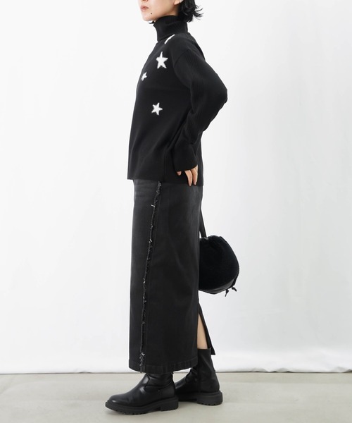 LUCA/LADY LUCK LUCA(ルカ/レディラックルカ)の「LC/LLL スターハイネックニット(ニット/セーター・レディース・ブラック/ベージュ/グレー・FREE)」の13枚目の写真
