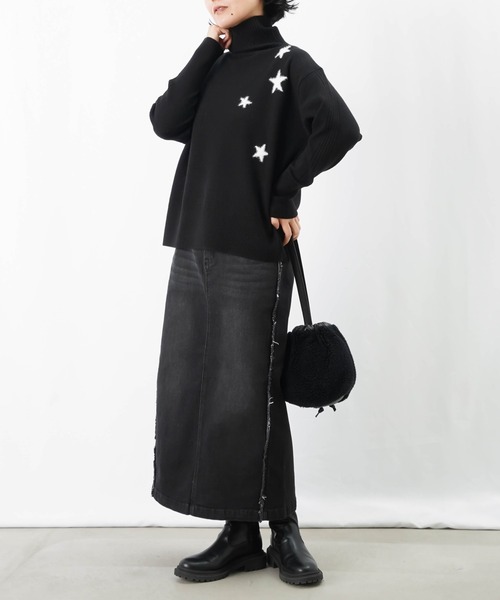 LUCA/LADY LUCK LUCA(ルカ/レディラックルカ)の「LC/LLL スターハイネックニット(ニット/セーター・レディース・ブラック/ベージュ/グレー・FREE)」の15枚目の写真