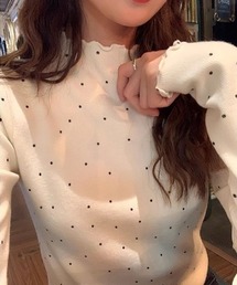 ViViDAY | ドット柄ハイネックカットソー(Tシャツ/カットソー)
