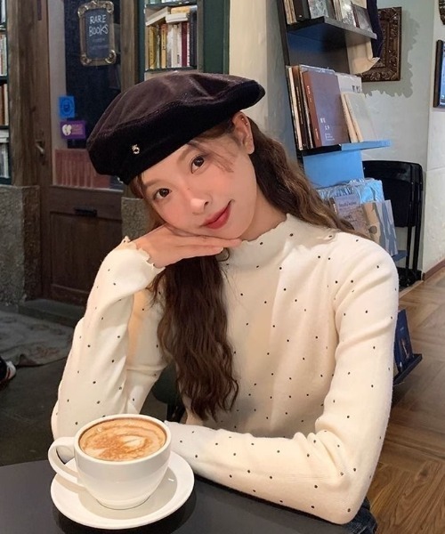 ViViDAY(ビビデー)の「ドット柄ハイネックカットソー(Tシャツ/カットソー・レディース・ブラック/アイボリー・M)」の8枚目の写真