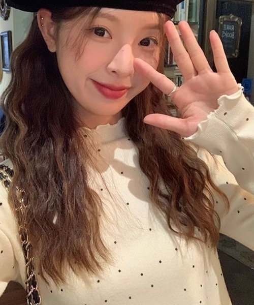 ViViDAY(ビビデー)の「ドット柄ハイネックカットソー(Tシャツ/カットソー・レディース・ブラック/アイボリー・M)」の9枚目の写真