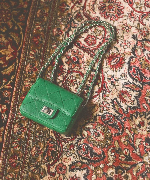 mysty woman（ミスティウーマン）の「キルティングミニBAG 625440（ショルダーバッグ・レディース・グリーン/イエロー/ブラック/ライトピンク・FREE）」の3枚目の写真