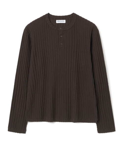Draft Heren neck knit [brwon] — тёмно‑коричневая вязаная футболка с воротом