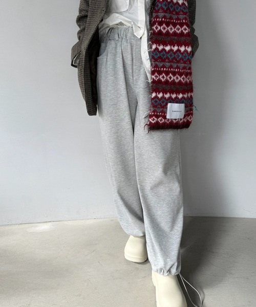 セール】【SANSeLF】 ルーズシルエットワイドスウェットパンツ