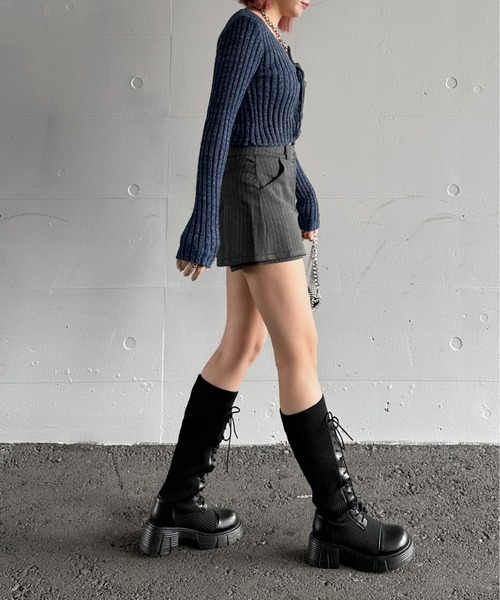 jiasecond.(ジアセカンド)の「【jiasecond.】フロントレースアップニット / トップス ニット Vネック レースアップ 長袖 クロップド ショート グレー パープル カーキ ネイビー ZOZOTOWN限定(ニット/セーター・レディース・カーキ/グレー/ネイビー/パープル・FREE)」の15枚目の写真