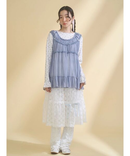 merry jenny（メリージェニー）の「シアーレースフレアスカート（スカート・レディース・オフホワイト/ピンク/ライトブルー・FREE）」の20枚目の写真