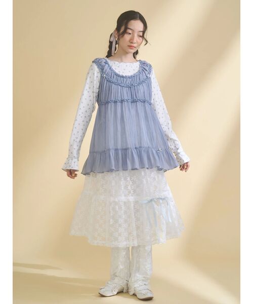 merry jenny（メリージェニー）の「シアーレースフレアスカート（スカート・レディース・オフホワイト/ピンク/ライトブルー・FREE）」の19枚目の写真