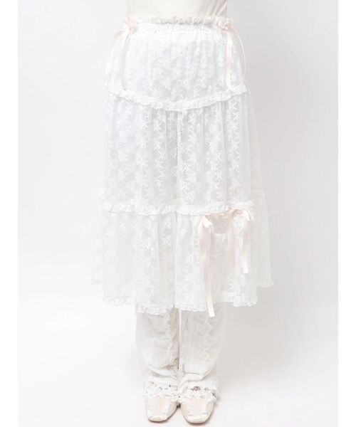 merry jenny（メリージェニー）の「シアーレースフレアスカート（スカート・レディース・オフホワイト/ピンク/ライトブルー・FREE）」の16枚目の写真