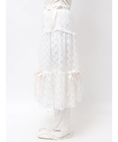 merry jenny（メリージェニー）の「シアーレースフレアスカート（スカート・レディース・オフホワイト/ピンク/ライトブルー・FREE）」の15枚目の写真