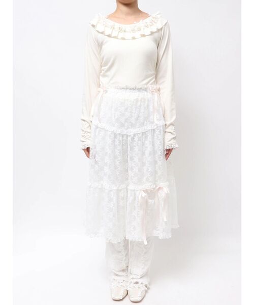 merry jenny（メリージェニー）の「シアーレースフレアスカート（スカート・レディース・オフホワイト/ピンク/ライトブルー・FREE）」の10枚目の写真
