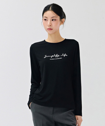 女性レタリングベーシックTシャツ-DEZG5151B03