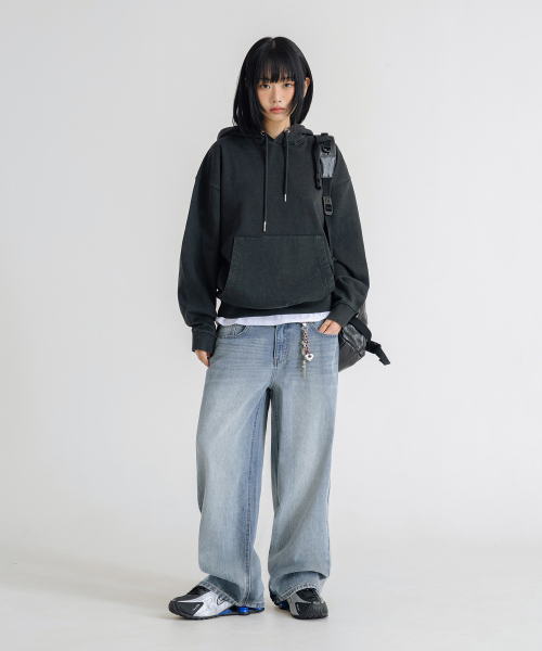 LEMAIN SECOND（リメインセカンド）の「ヴィンテージキャットウォッシュワイドデニムパンツ[ライトブルー]（デニムパンツ・レディース・その他・SMALL/MEDIUM/LARGE/X-LARGE/X-SMALL）」の4枚目の写真