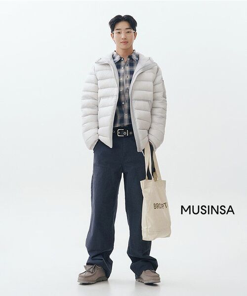 MUSINSA STANDARD（ムシンサスタンダード）の「リラックスドオンブレチェックシャツ[ネイビー/ベージュ]（シャツ/ブラウス・メンズ・その他・SMALL/MEDIUM/LARGE/X-LARGE/XX-LARGE）」の3枚目の写真