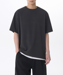クレープリラックスドウーブンTシャツ[ダークグレー]