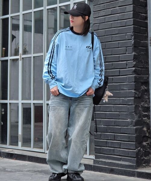 URBANDTYPE(アーバンディタイプ)の「フットボールジャージロングスリーブ_スカイブルー(Tシャツ/カットソー・レディース・その他・SMALL/MEDIUM/LARGE)」の9枚目の写真