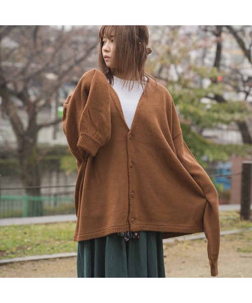 DOUBLE STEAL(ダブルスティール)の「モヘアライクオーバーサイズカーディガン(カーディガン/ボレロ・メンズ・ブラウン/ブラック・FREE)」の5枚目の写真