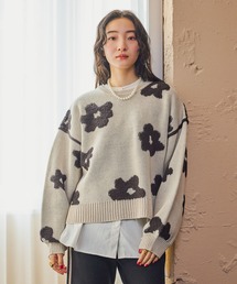 niko and... | フラワージャガードニットプルオーバー(ニット/セーター)