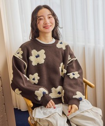 niko and... | フラワージャガードニットプルオーバー(ニット/セーター)