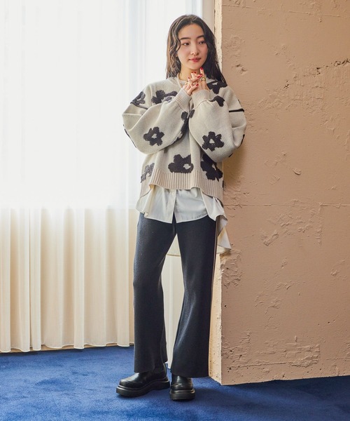 niko and...(ニコアンド)の「フラワージャガードニットプルオーバー(ニット/セーター・レディース・ブラック/ブラウン/アイボリー・MEDIUM/LARGE)」の10枚目の写真