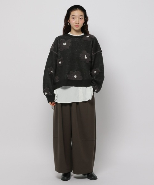 niko and...(ニコアンド)の「フラワージャガードニットプルオーバー(ニット/セーター・レディース・ブラック/ブラウン/アイボリー・MEDIUM/LARGE)」の15枚目の写真