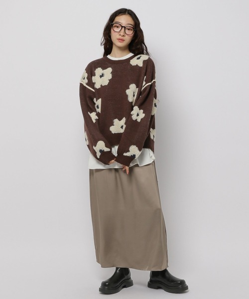 niko and...(ニコアンド)の「フラワージャガードニットプルオーバー(ニット/セーター・レディース・ブラック/ブラウン/アイボリー・MEDIUM/LARGE)」の19枚目の写真