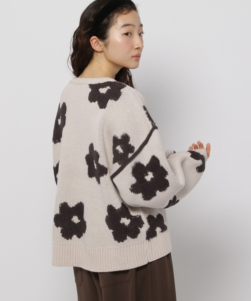 フラワージャガードニットプルオーバー（ニット/セーター）｜niko and