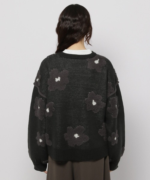 セール】フラワージャガードニットプルオーバー（ニット/セーター