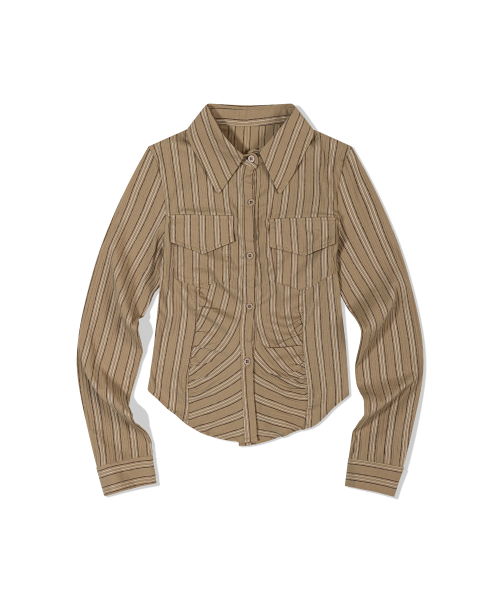 MOAA(モア)の「シャドウストライプシャツ (DESERT STRIPE)(シャツ/ブラウス・レディース・その他・MEDIUM/SMALL)」の5枚目の写真